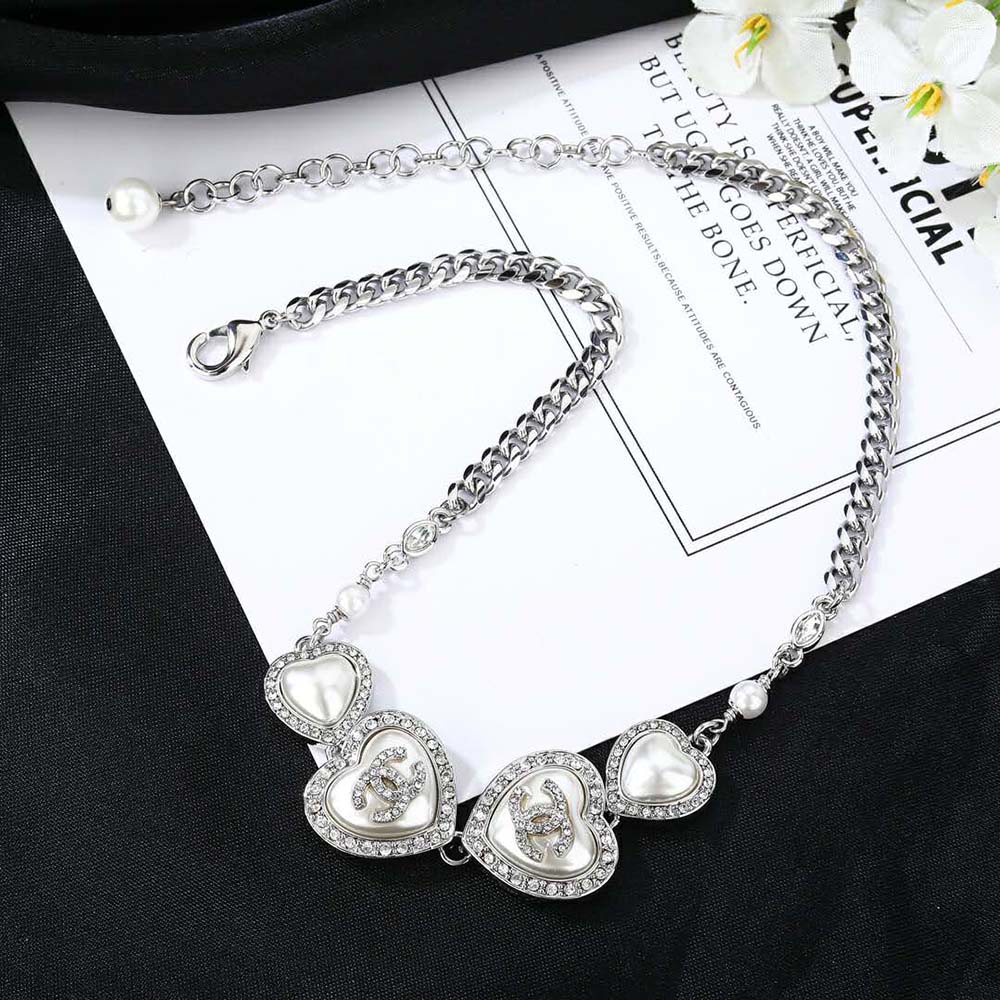 Chanel Women Choker in Metal Glass Pearls and Strass