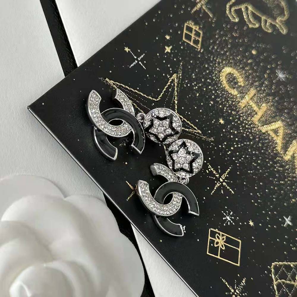 Chanel Women Pendant Earrings in Metal and Strass