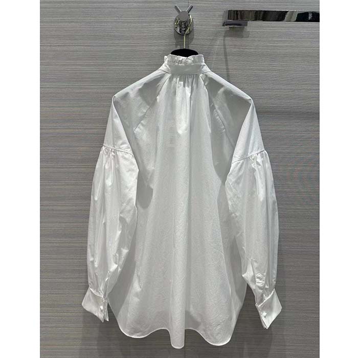 Dior Men CD Blouse White Cotton Poplin Hallmark Embroidered Bee Unlined