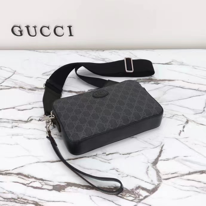 G*u*i gg unisex ophidia gg crossbody bag interlocking g black gg supreme canvas zip closure