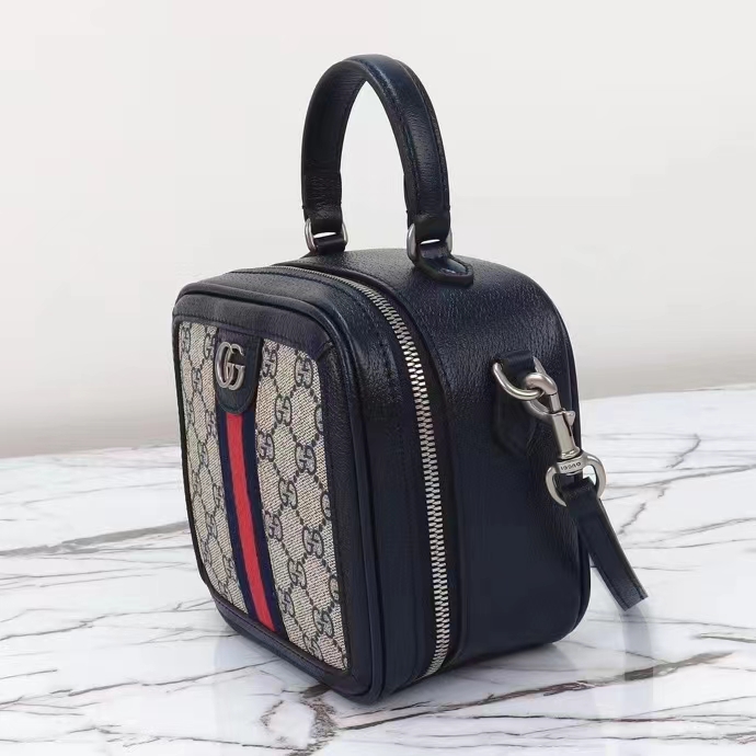 G*u*i gg unisex ophidia gg mini top handle bag beige blue gg supreme canvas