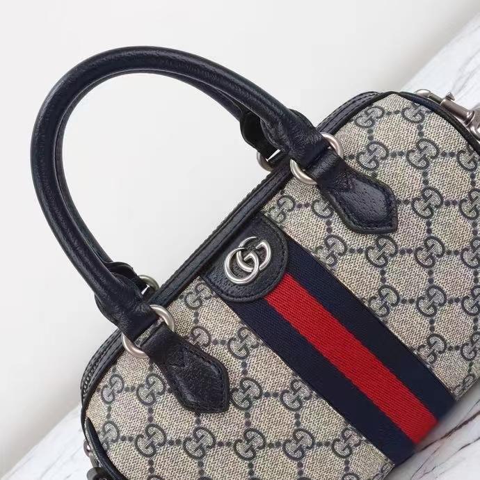 G*u*i gg unisex ophidia gg mini top handle bag beige blue gg supreme canvas leather