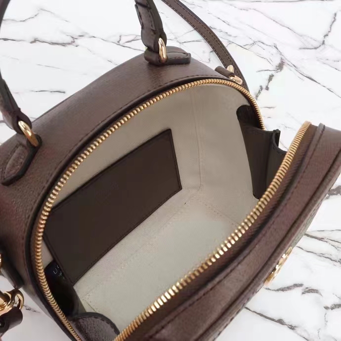 G*u*i gg unisex ophidia gg mini top handle bag beige ebony gg supreme canvas