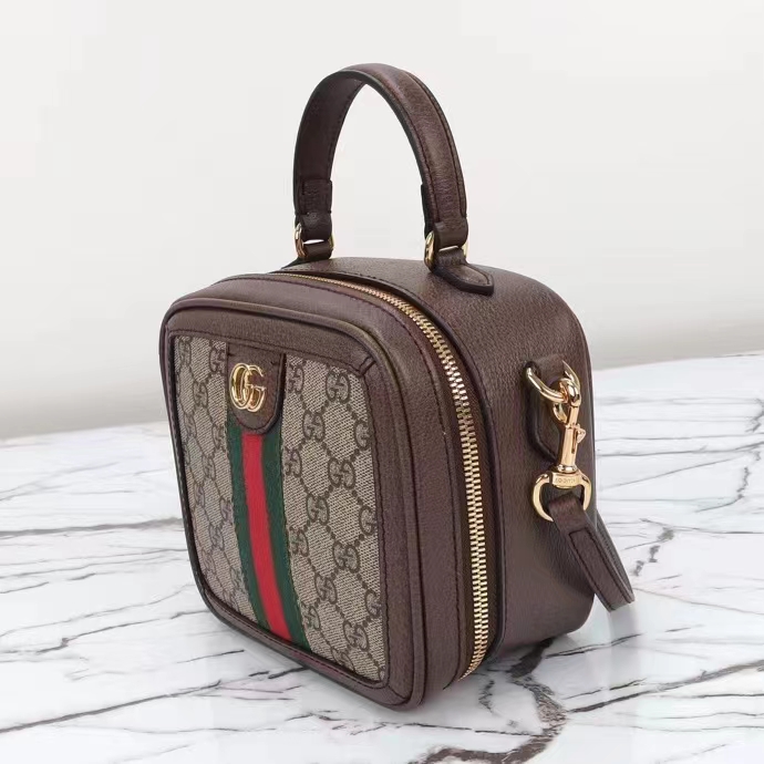 G*u*i gg unisex ophidia gg mini top handle bag beige ebony gg supreme canvas