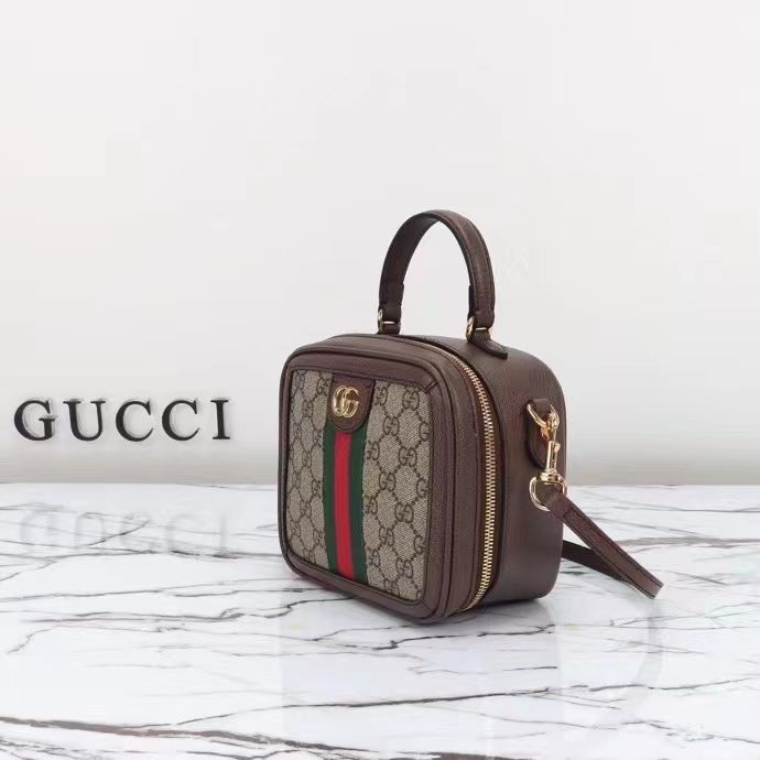 G*u*i gg unisex ophidia gg mini top handle bag beige ebony gg supreme canvas