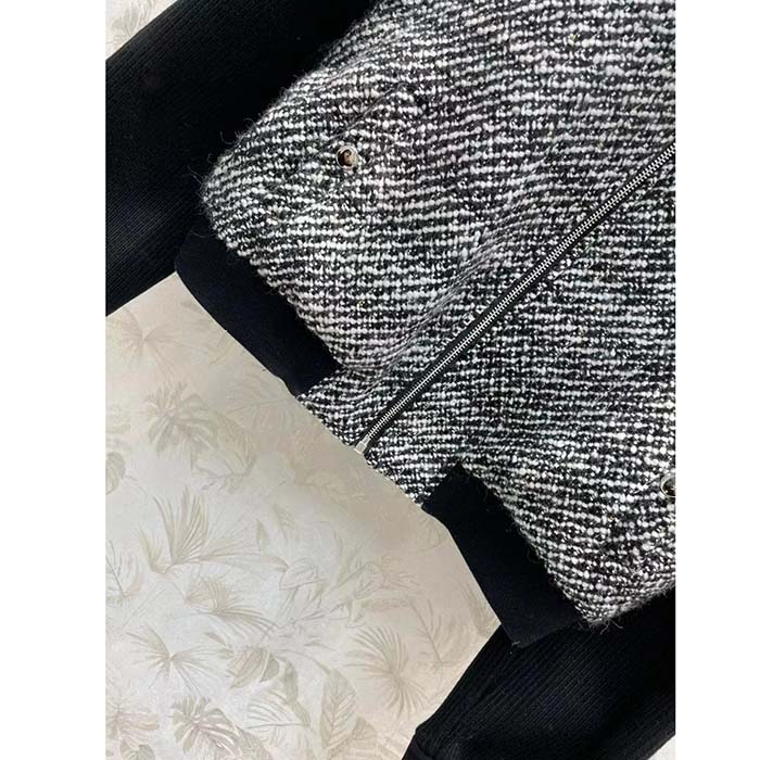 G*u*i gg women bouclé wool jacket interlocking g high neck dropped shoulder