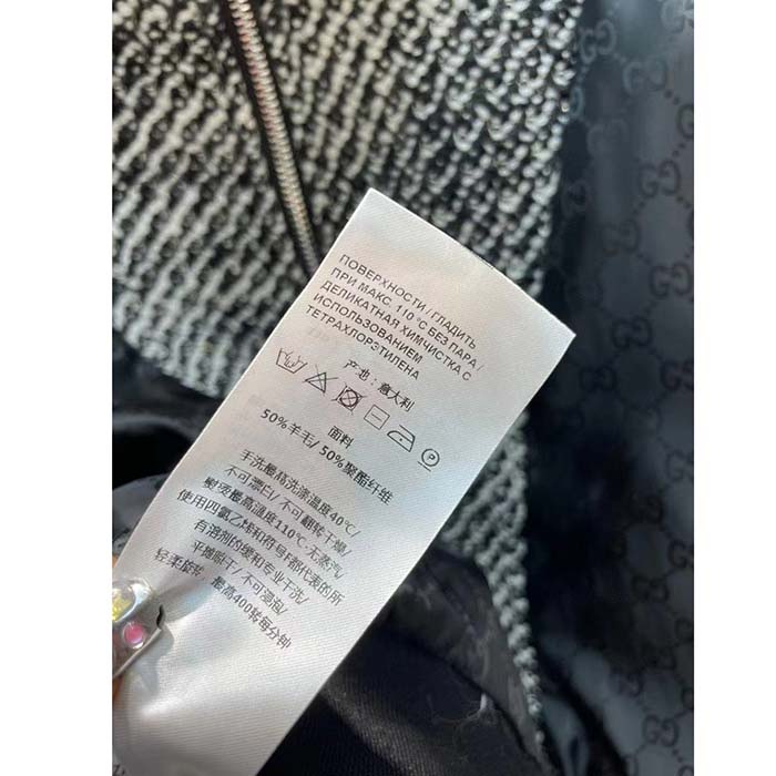 G*u*i gg women bouclé wool jacket interlocking g high neck dropped shoulder