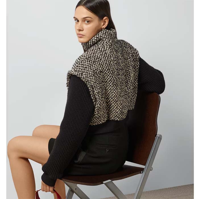 G*u*i gg women bouclé wool jacket interlocking g high neck dropped shoulder