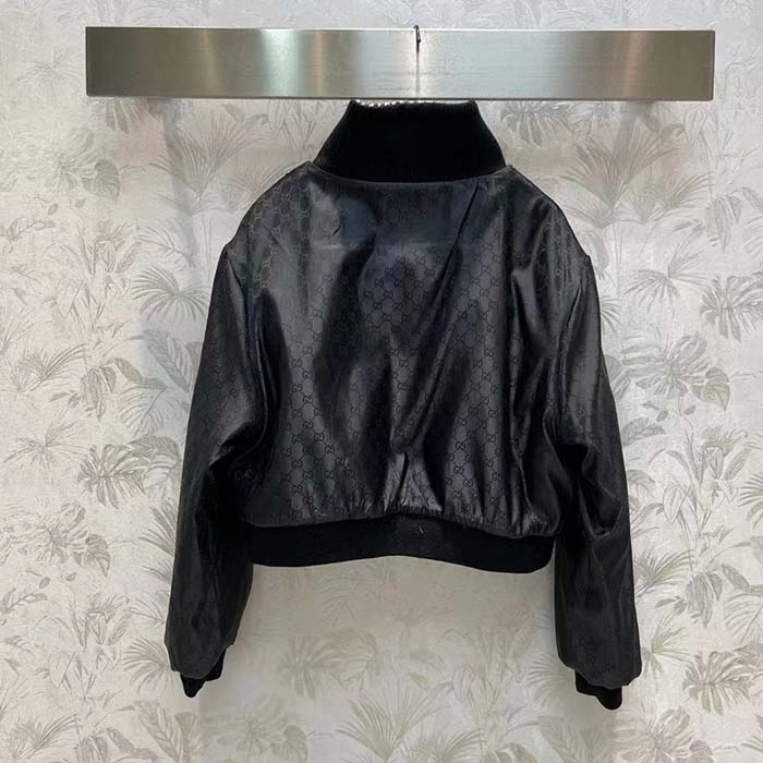G*u*i gg women bouclé wool jacket interlocking g high neck dropped shoulder