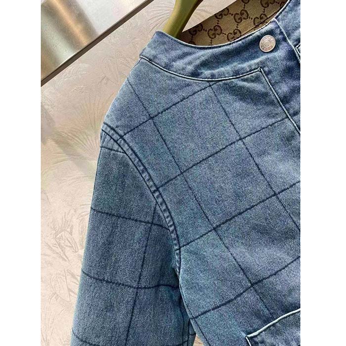 G*u*i men gg reversible denim jacket camel ebony gg canvas reversible collarless dropped shoulder