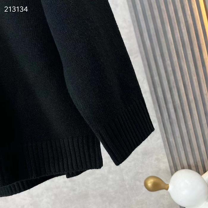 G*u*i women gg wool sweater G*u*i intarsia blue ivory knit crewneck long sleeves
