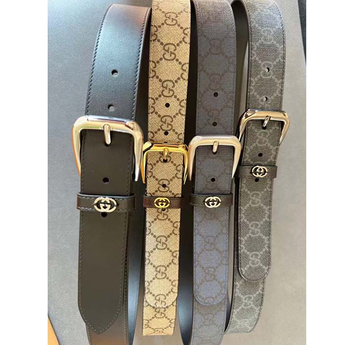 G*u*i unisex gg belt interlocking g detail blue dark blue gg supreme square buckle