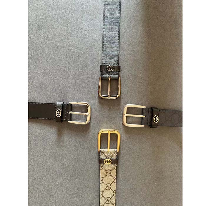G*u*i unisex gg belt interlocking g detail blue dark blue gg supreme square buckle