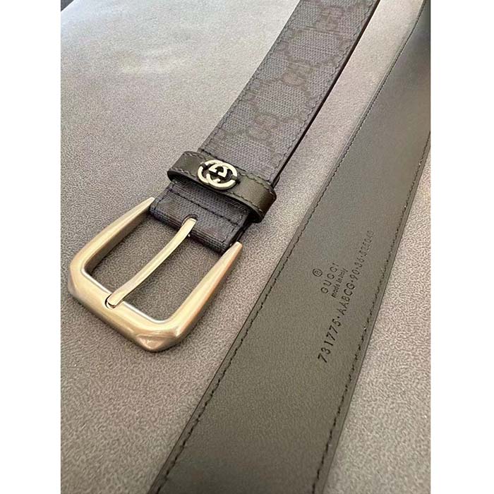 G*u*i unisex gg belt interlocking g detail blue dark blue gg supreme square buckle