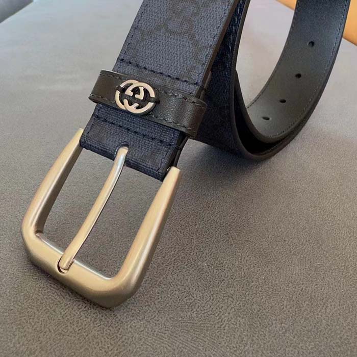 G*u*i unisex gg belt interlocking g detail blue dark blue gg supreme square buckle