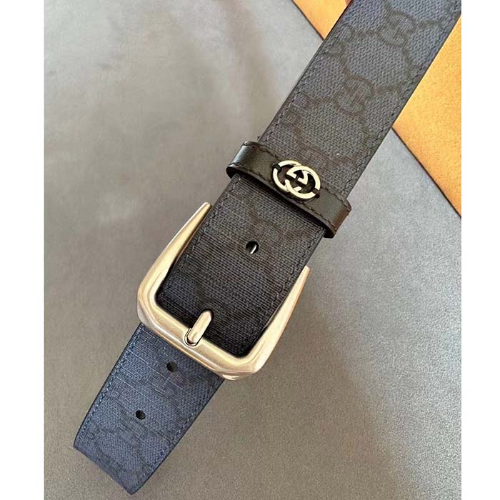 G*u*i unisex gg belt interlocking g detail blue dark blue gg supreme square buckle