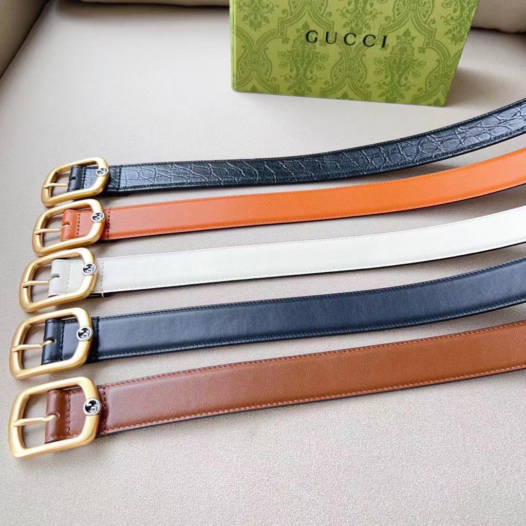 G*u*i unisex gg belt rectangular buckle black leather antique brass hardware 3 cm width