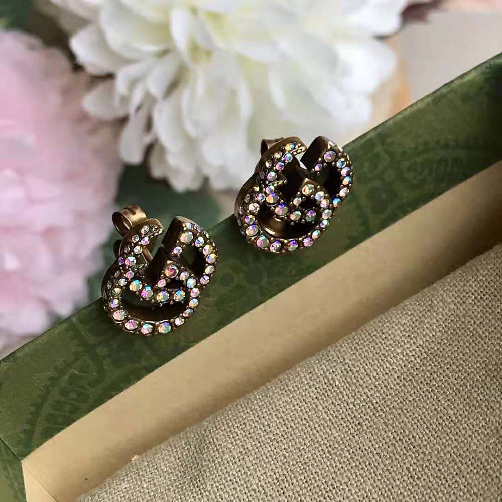 G*u*i women crystal double g earrings