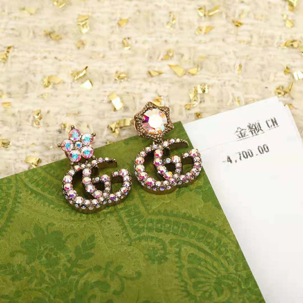 G*u*i women crystal double g earrings