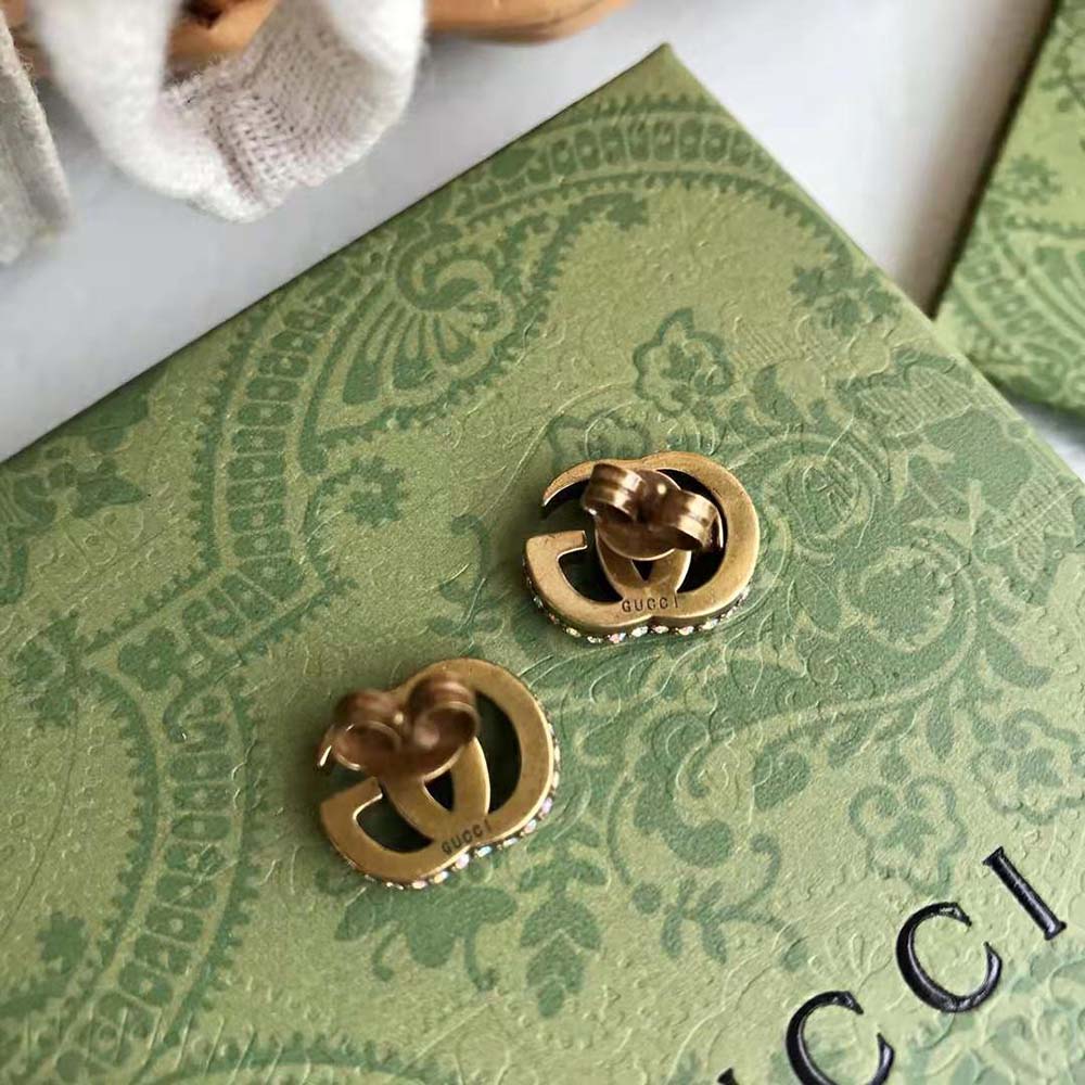 G*u*i women crystal double g earrings