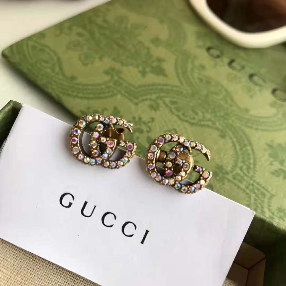 G*u*i women crystal double g earrings