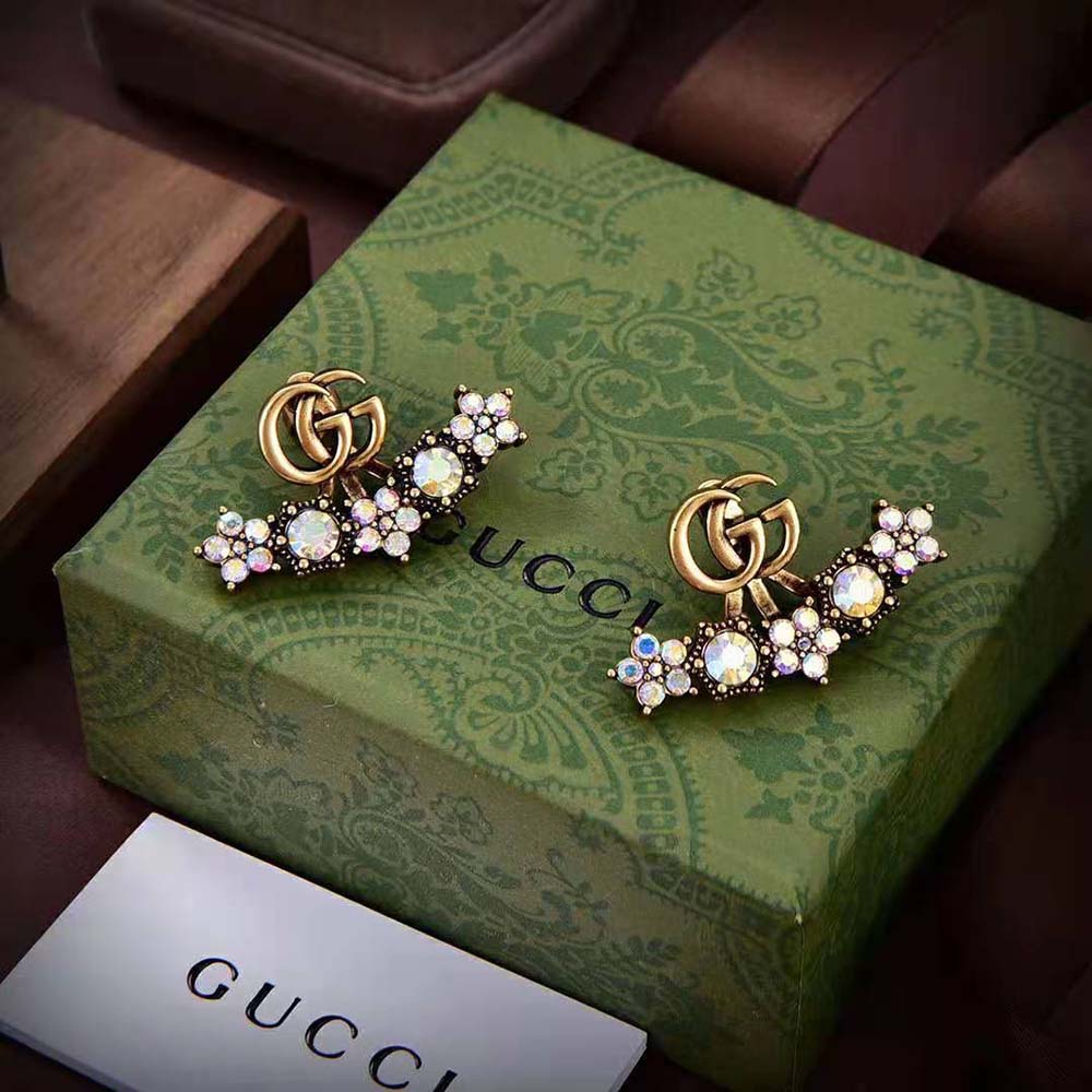 G*u*i women crystal double g single earring