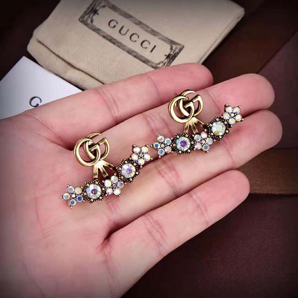 G*u*i women crystal double g single earring