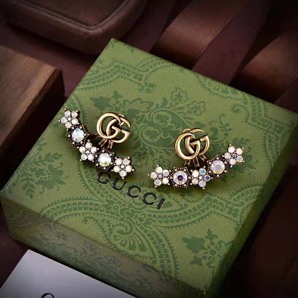 G*u*i women crystal double g single earring