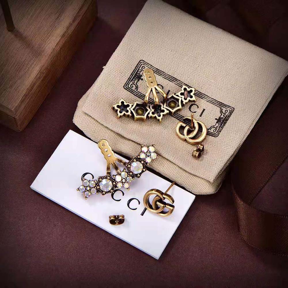 G*u*i women crystal double g single earring