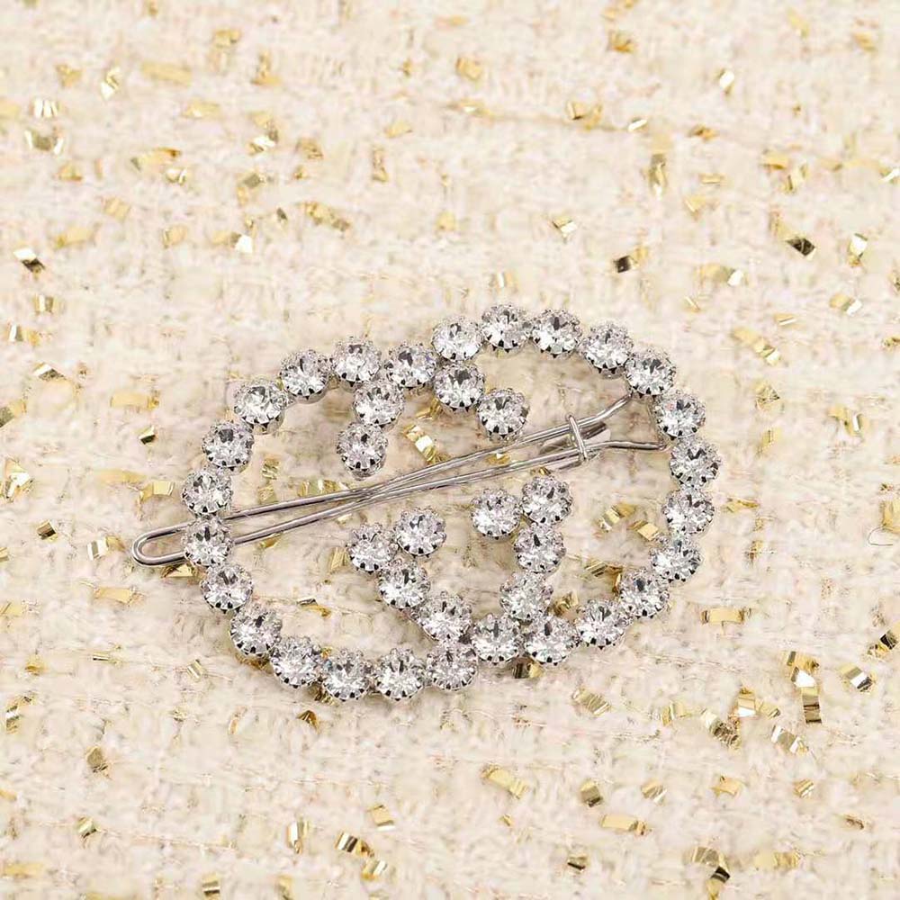 G*u*i women crystal interlocking g hair clip