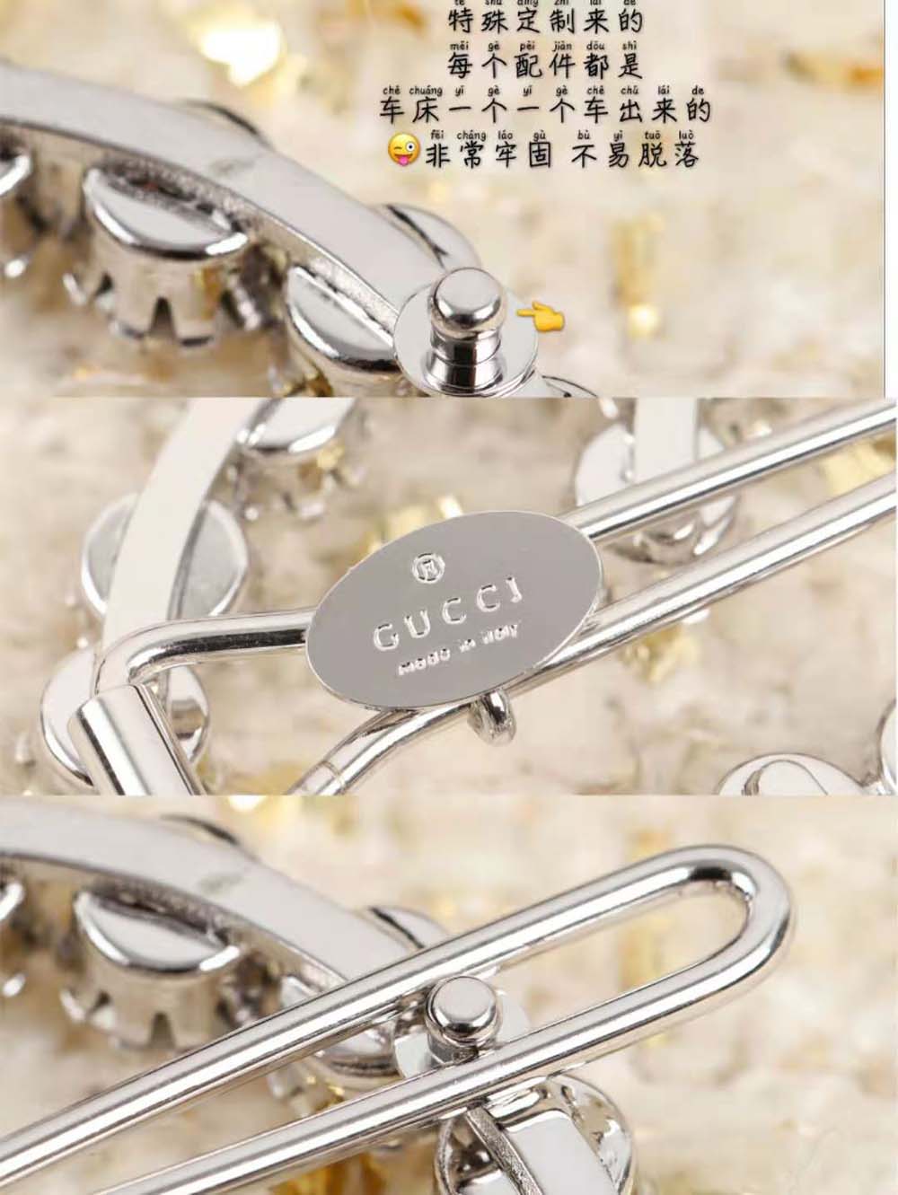 G*u*i women crystal interlocking g hair clip