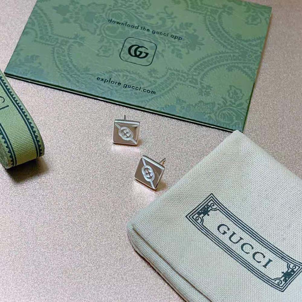 G*u*i women diagonal interlocking g earrings