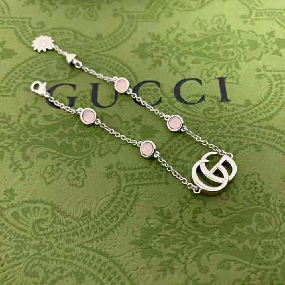 G*u*i women double g mother of pearl bracelet