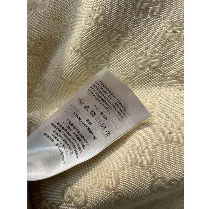 G*u*i men gg canvas bomber jacket cream self-covered buttons interlocking g lined high neck