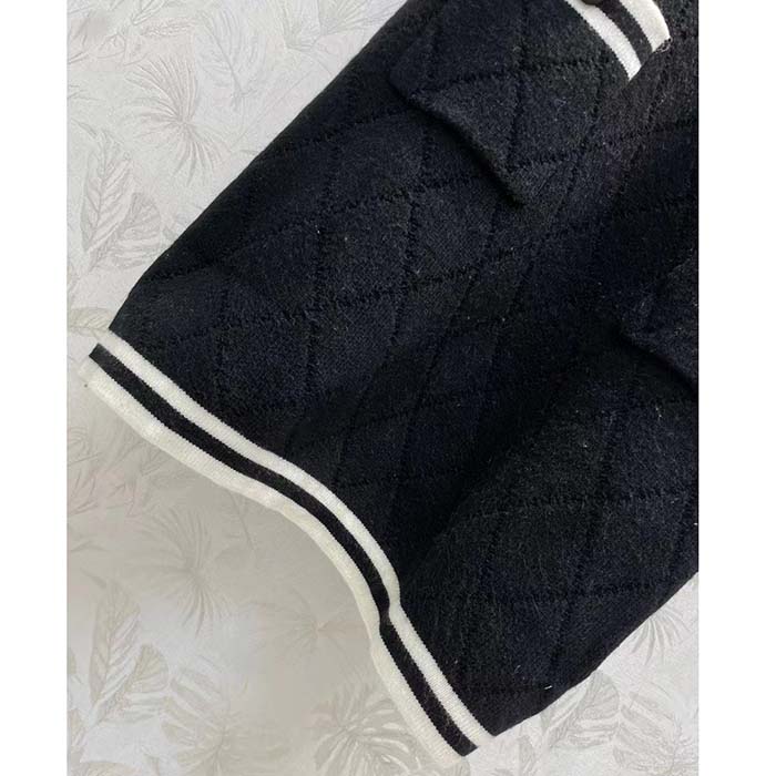 G*u*i women gg extra fine wool piquet dress crewneck short sleeves two front pockets