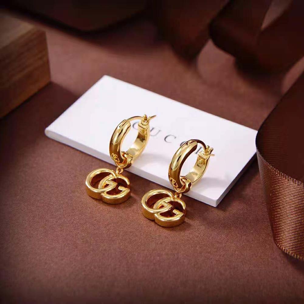 G*u*i women gg running yellow gold earrings