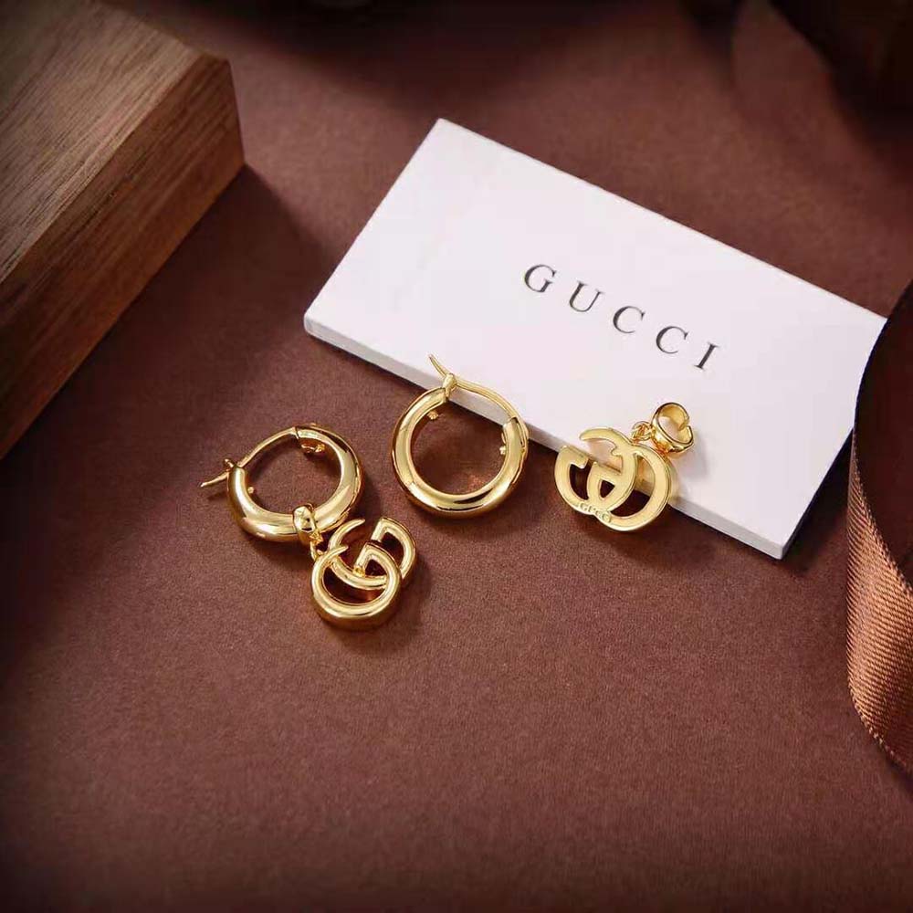 G*u*i women gg running yellow gold earrings