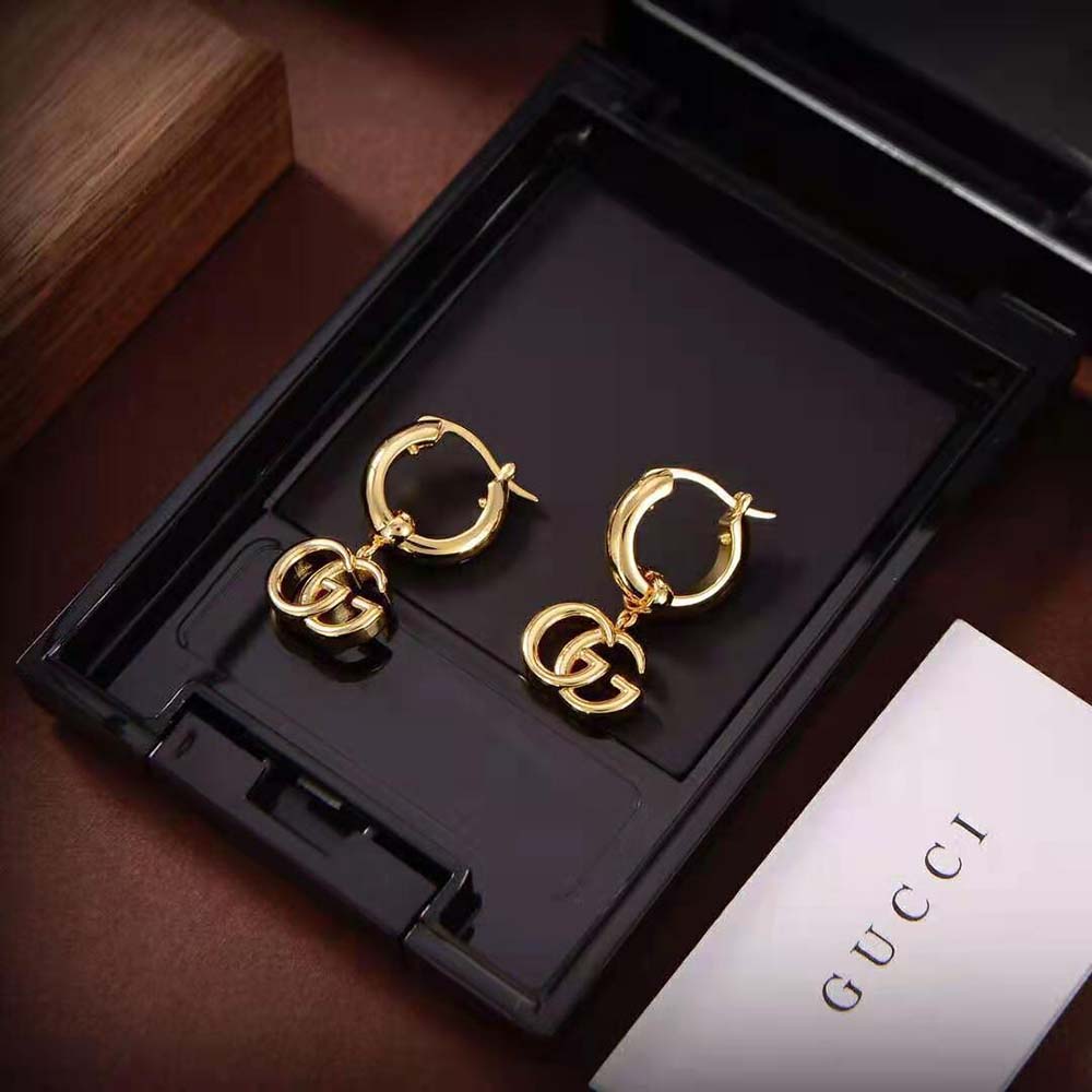 G*u*i women gg running yellow gold earrings