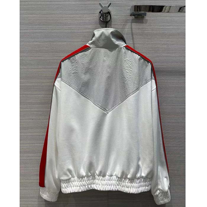 G*u*i men gg technical jersey zip sweatshirt interlocking g embroidered patch high neck dropped shoulder