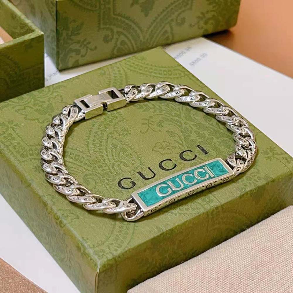 G*u*i women G*u*i logo enamel bracelet