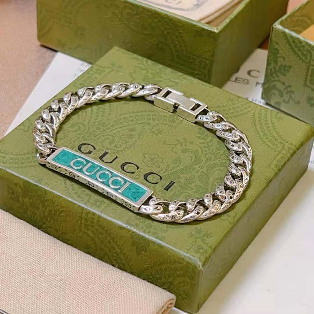 G*u*i women G*u*i logo enamel bracelet