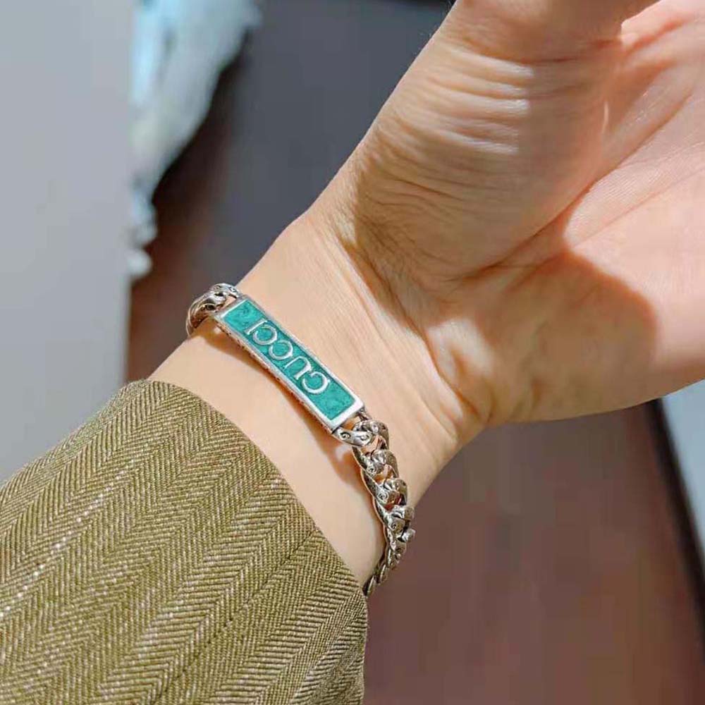 G*u*i women G*u*i logo enamel bracelet