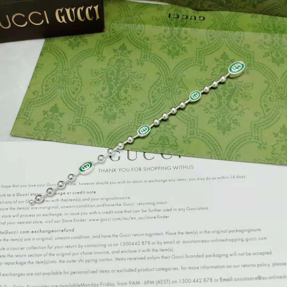 G*u*i women interlocking g boule chain bracelet