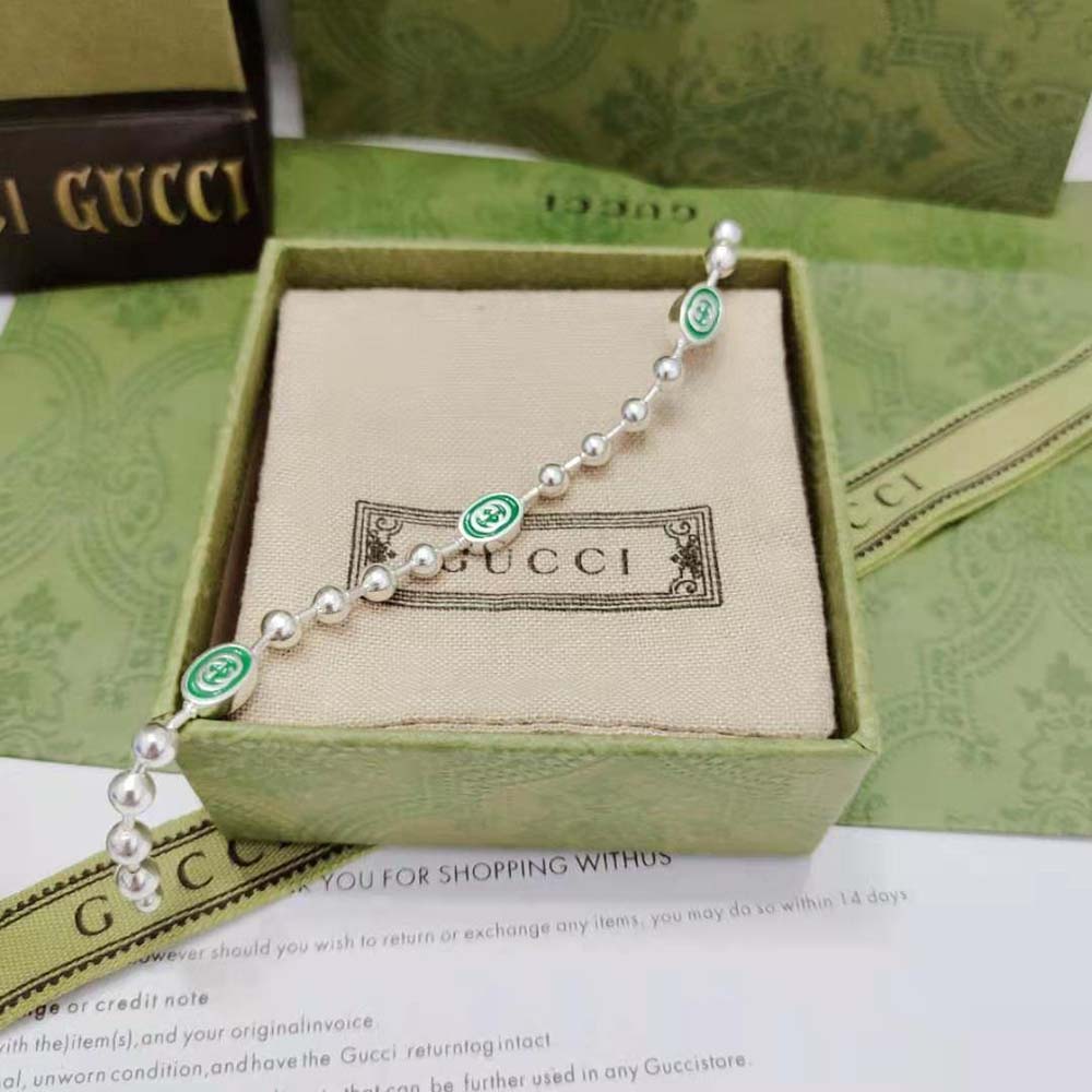 G*u*i women interlocking g boule chain bracelet