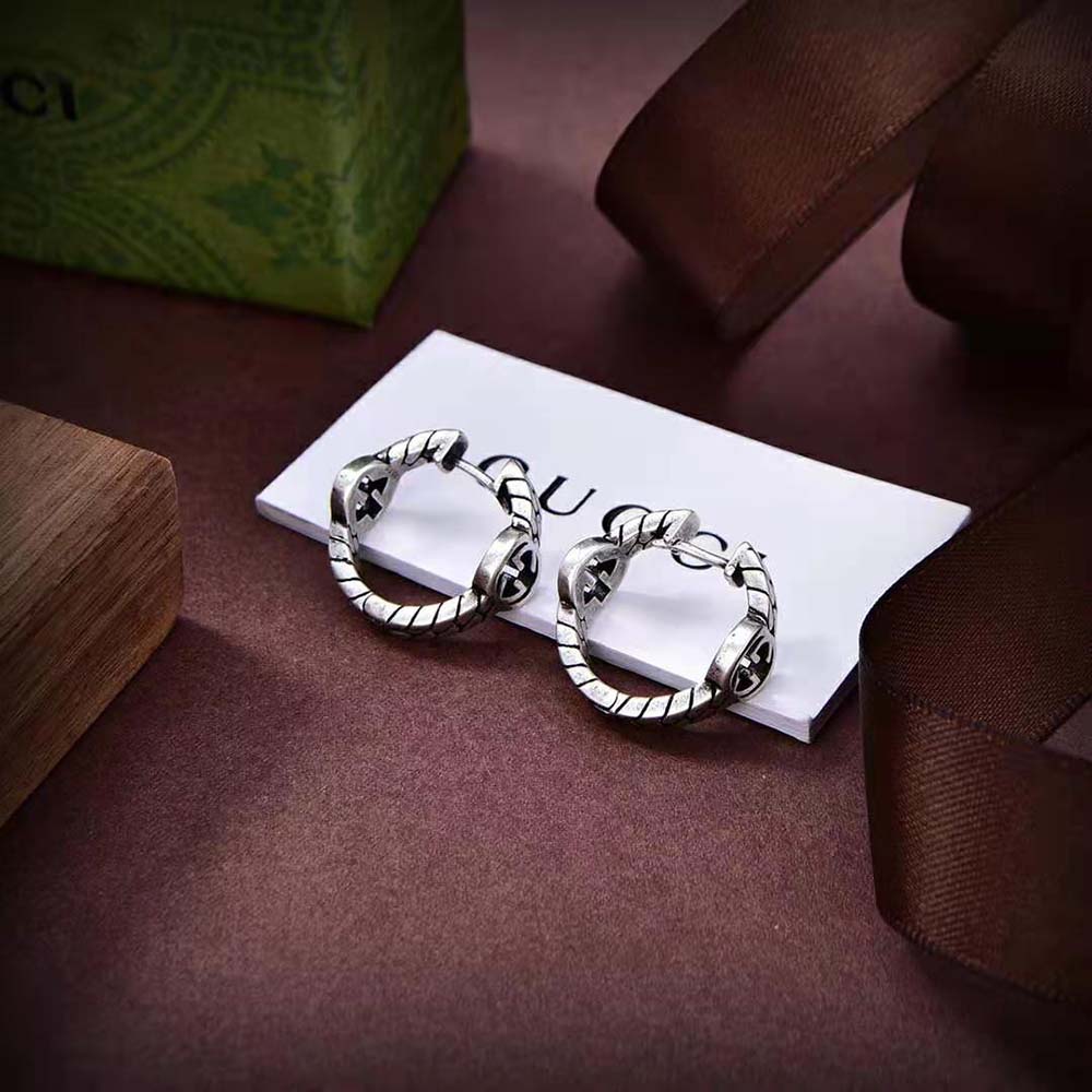 G*u*i women interlocking g hoop earrings