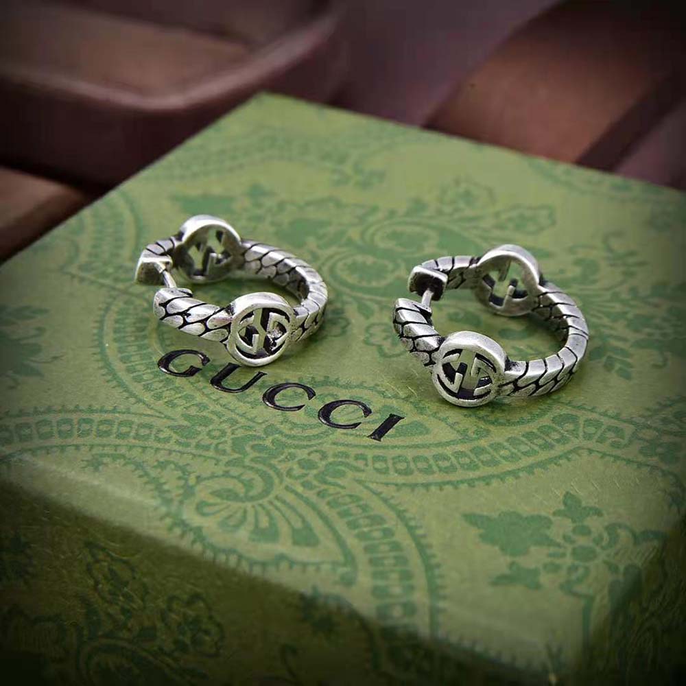 G*u*i women interlocking g hoop earrings