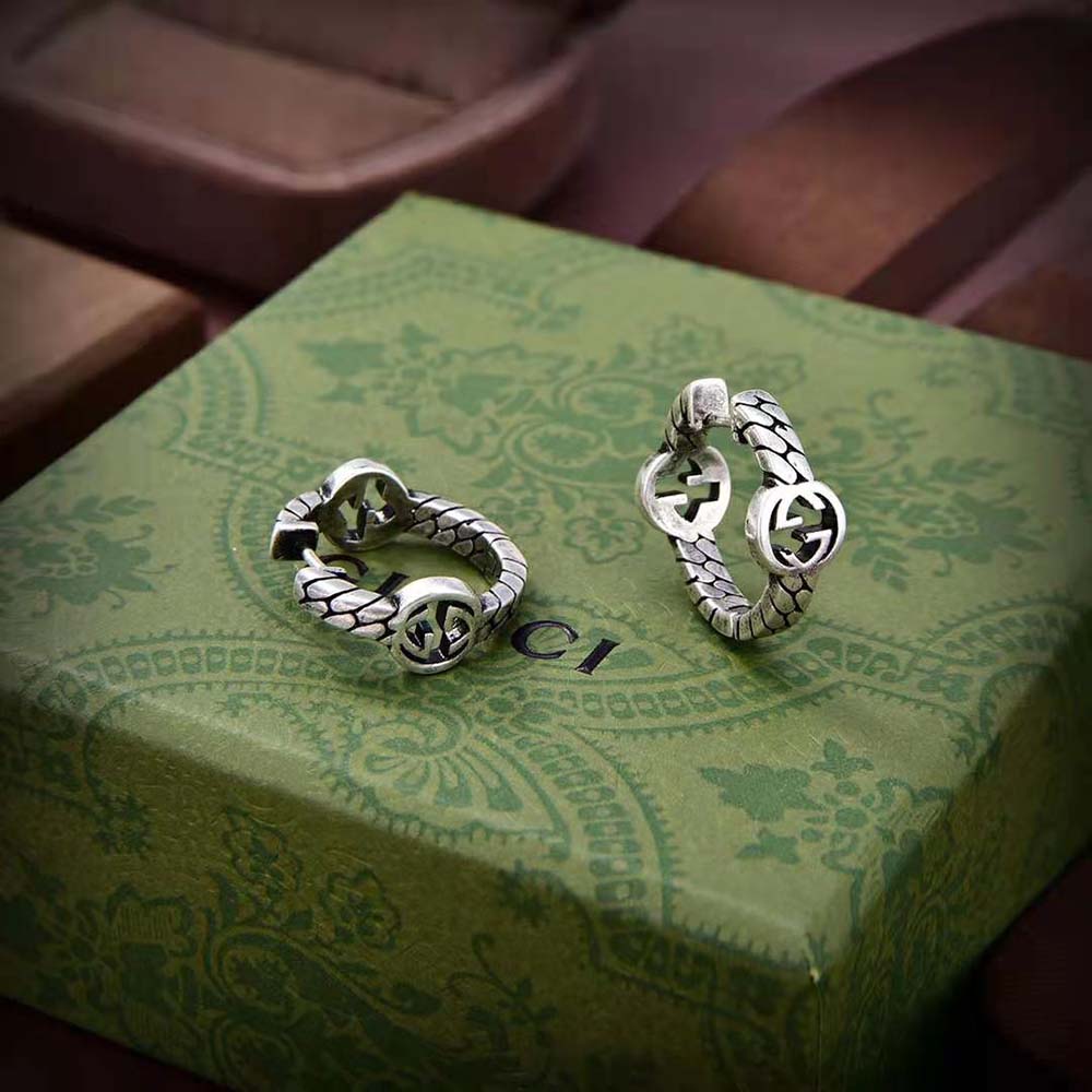 G*u*i women interlocking g hoop earrings