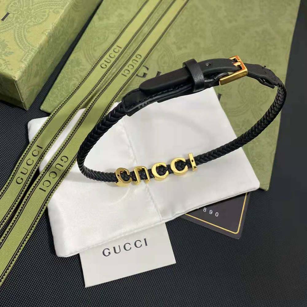 G*u*i women leather ‘G*u*i’ bracelet