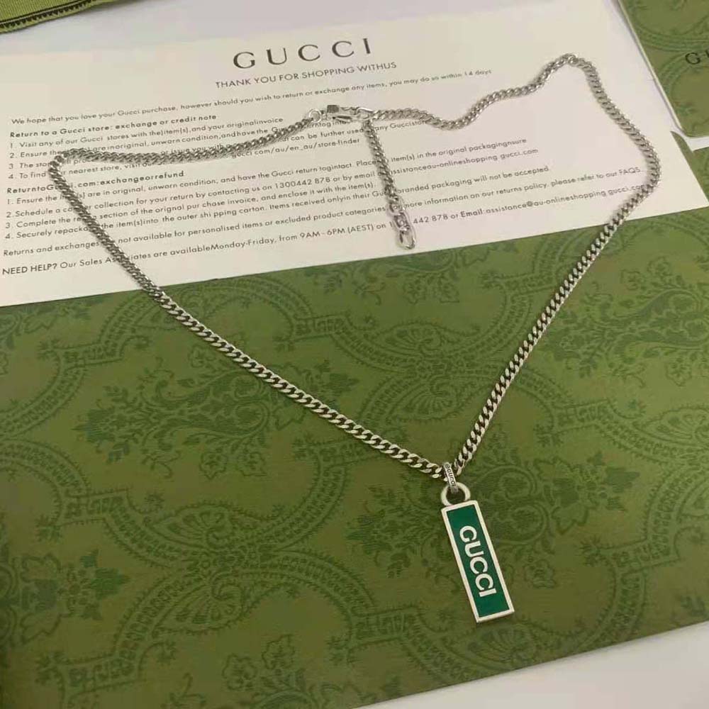 G*u*i women necklace with enamel pendant