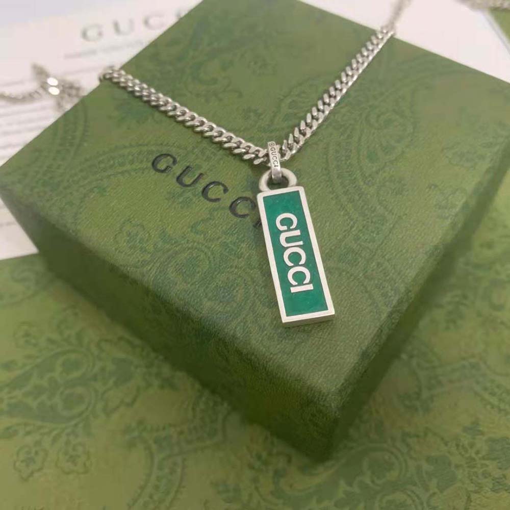 G*u*i women necklace with enamel pendant